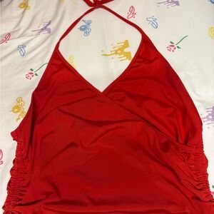 Red Halter Crop Top